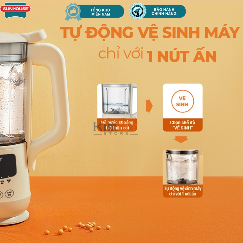 Máy làm sữa hạt 8 in 1 Sunhouse SHD5261 - 400W